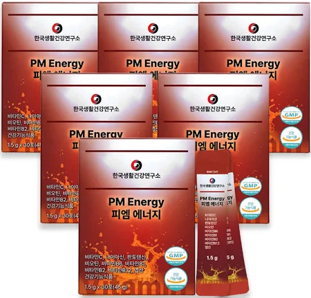 한국 PM쥬스 피엠 에너지 1.5g x 30포 6박스(6개월분)