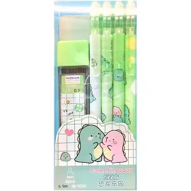 Kawaii Cartoon Mechanical Pencils Set Cute Automatic Pencils with Refills Korean Stationery Press