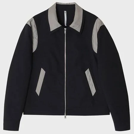 노이어NOIRER 콘트라스트 오간자 바시티 자켓