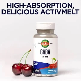 KAL 가바 GABA 감마 아미노부티르산 내츄럴 체리맛 25mg 120정