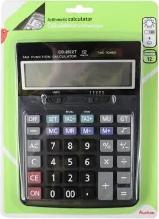 Kalkulator biurowy 12 cyfrowy wyświetlacz Auchan 1 sztuka