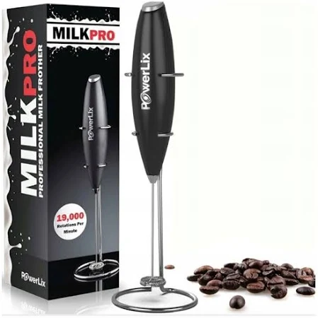 Elektryczny spieniacz do mleka PowerLix przenośny ubijacz ze stojakiem