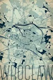 Wrocław - Artystyczna mapa 61x91,5 cm