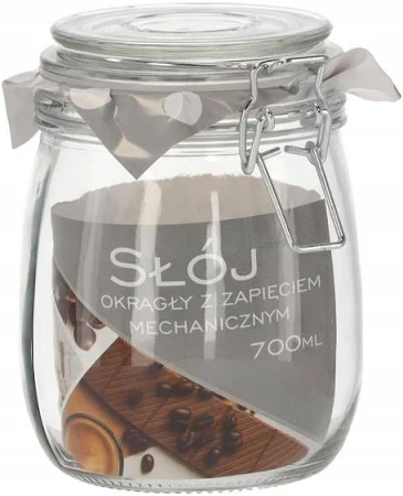 Słoik z zamknięciem hermetycznym okrągły 0,7l