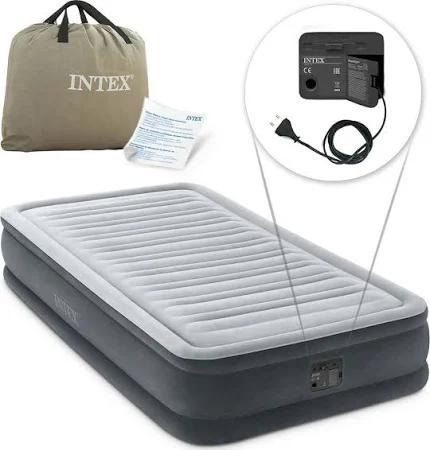 Materac dmuchany z wbudowaną pompką elektryczną jednoosobowy Intex 67766