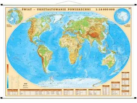 artglob sp. z o.o. Świat mapa ścienna fizyczna 1:18 000 000