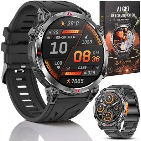 Zegarek Smartwatch Męski Gps Kompas Menu Pl Rozmowy Ciśnienie Wsparcie Ai