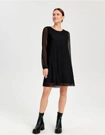 Sinsay - Sukienka mini prążkowana - Czarny - damski - 6251X-99X