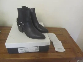 Vgc Kurt Keiger Black Leather Sylvie Crystal Ankle Womans Boots Size