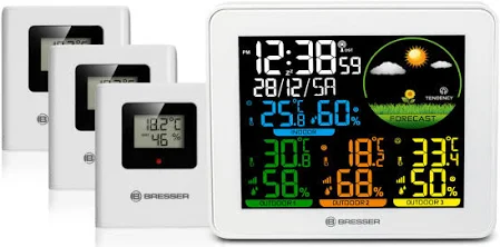 Bresser Kolorowa stacja pogodowa z 3 czujnikami