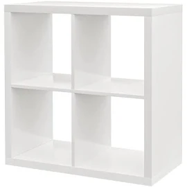 IKEA Regał KALLAX - regał na książki, idealny do koszy lub pudełek - 77 x 77 cm (biały o wysokim połysku)