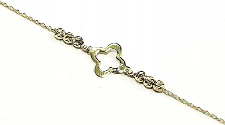 Bransoletka Kwiatek Kulki pozłacane srebro 925