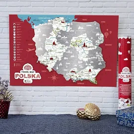 MAPA ZDRAPKA Travel Map Polska - Mapa Zdrapka Polska - Prezent Dla Taty, Dla Podróżnika, Dla Mamy, Na Dzień Mamy, Na Święta - Prezent Mapa Zdrapka