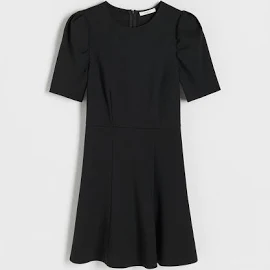 Sukienka z bufiastymi rękawami - L - czarny - damska - Reserved - 6436B-99X