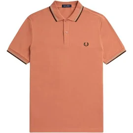 Fred Perry, Koszulki, Mężczyzna, Różowy, L, Polo z podwójnymi lamówkami