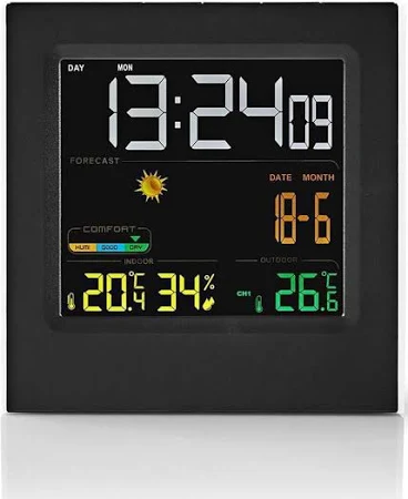 nedis Stacja pogodowa Wewnątrz i na zewnątrz Zawiera bezprzewodowy czujnik pogody