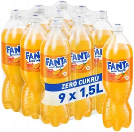 Fanta Zero napój o smaku pomarańczowym 1,5l 9x1,5l