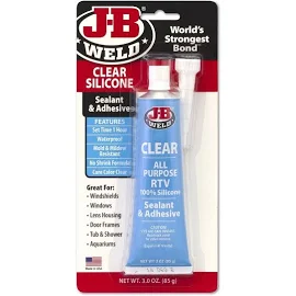 JB Weld Clear Silicone All Purpose RTV Adhesive Sealant 100% Silicone 85g