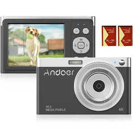 Andoer Compact 4K Digital Camera Video Camcorder 50MP 2.88Inch IPS Screen Auto Focus Camera
