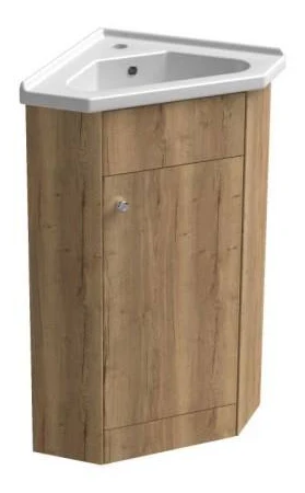 Interia Szafka Narożna Z Umywalką Dąb 420X420x825 25187 - Szafki łazienkowe na Ceneo.pl