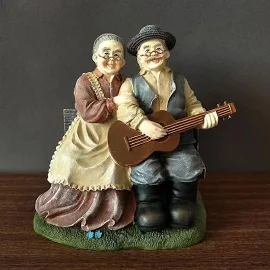 Żywica dziadkowie figurki do dekoracji wnętrz akcesoria miniaturowe miłośnicy pary babcia ozdoby