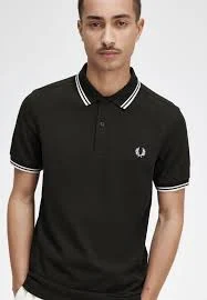 Fred Perry, Koszulki, Mężczyzna, Zielony, S, Zielony Paskowany Polo