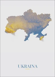 Ukraina, mapa - plakat 40x60 cm