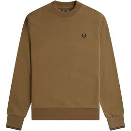 Fred Perry - Mężczyzna Bluzy Brązowy S Brązowy Bawełniany Sweter Dla Mężczyzn - Brown