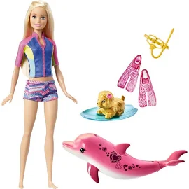 Barbie FBD63 - Dolphin Magic Snorkel Fun Friends Doll
