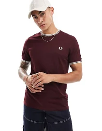 Fred Perry Twin Tipped T-Shirt -OXBLOOD -L