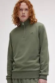 Fred Perry - Half Zip Laurel Wreath Green/Night Green - Bluza - zielony - XL - 100% bawełna,Pot