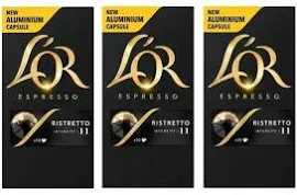 ﻿Zestaw 3 x Kapsułki do Nespresso L'OR Ristretto 10 szt.