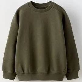 Zara - Bluza Z Przeszyciami - Zielonobrązowy - Unisex