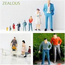 Zealous 10/30/50 sztuk figurki ludzi z wieloma postawą materiał pasażerowie pociąg sceneria ludzie Model