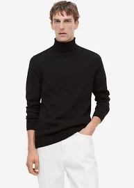 Moda Męska - Sweter z golfem Slim Fit Czarny - Size: M - H&M