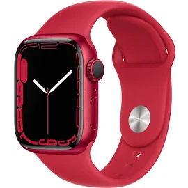 Apple Watch Series 7 GPS, 41mm (PRODUCT) Red Aluminum Case With (PRODUCT) Red Sport Band - Regular