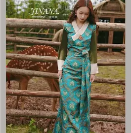 2023 jesienna nowa drukowana sukienka z kolekcji turystycznej Lhasa