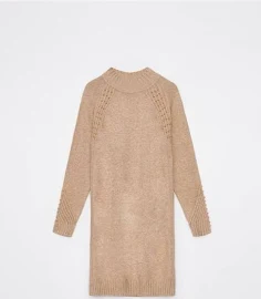 Swetrowa sukienka mini - Beżowy - Mohito