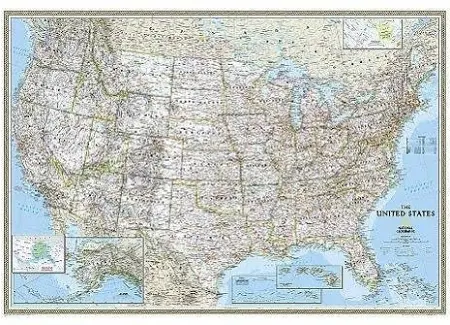 USA / Stany Zjednoczone 1:4 561 000. Mapa ścienna polityczna. National Geographic