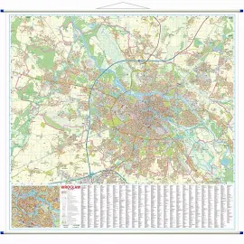 Wrocław - mapa ścienna, 1:20 000