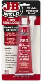 J-B Weld Red Hi-Temp RTV 100% Silicone Gasket Maker & Sealant