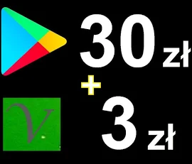 ﻿Google Play 30zł + Vertigo 3zł Karta Podarunkowa