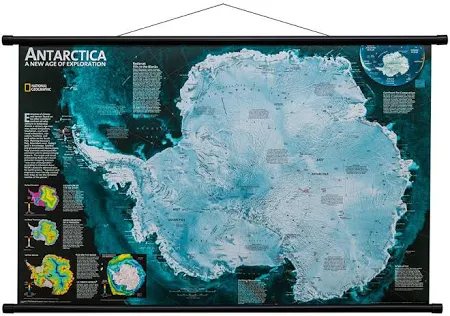 National Geographic Antarktyda mapa ścienna 1:9 200 000 gotowa do powieszenia