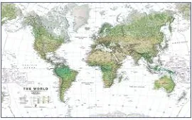 Maps International Duża Mapa Ściany Świata Środowisko Biały Ocean (Papier)