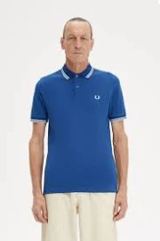 Fred Perry Twin Tipped Fp Shirt -SHDCOB/SNWH/LICE -XS