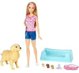 Barbie narodziny piesków zestaw lalka, pieski i akcesoria fdd43