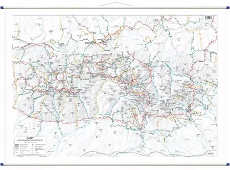 Tatry. mapa ścienna szlaków turystycznych