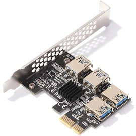 EtaronAdapter PCIe na PCIe PCI-Express 1x do 16x 1 do 4 Karta górnicza USB 3.0