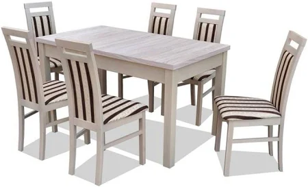 Stół rozkładany + 6 krzeseł dąb sonoma promocja