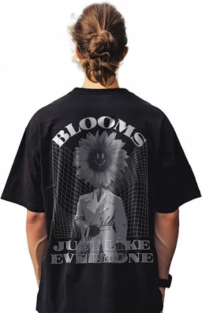 Koszulka czarna męska oversize z nadrukiem streetwear monochromatyczna moda